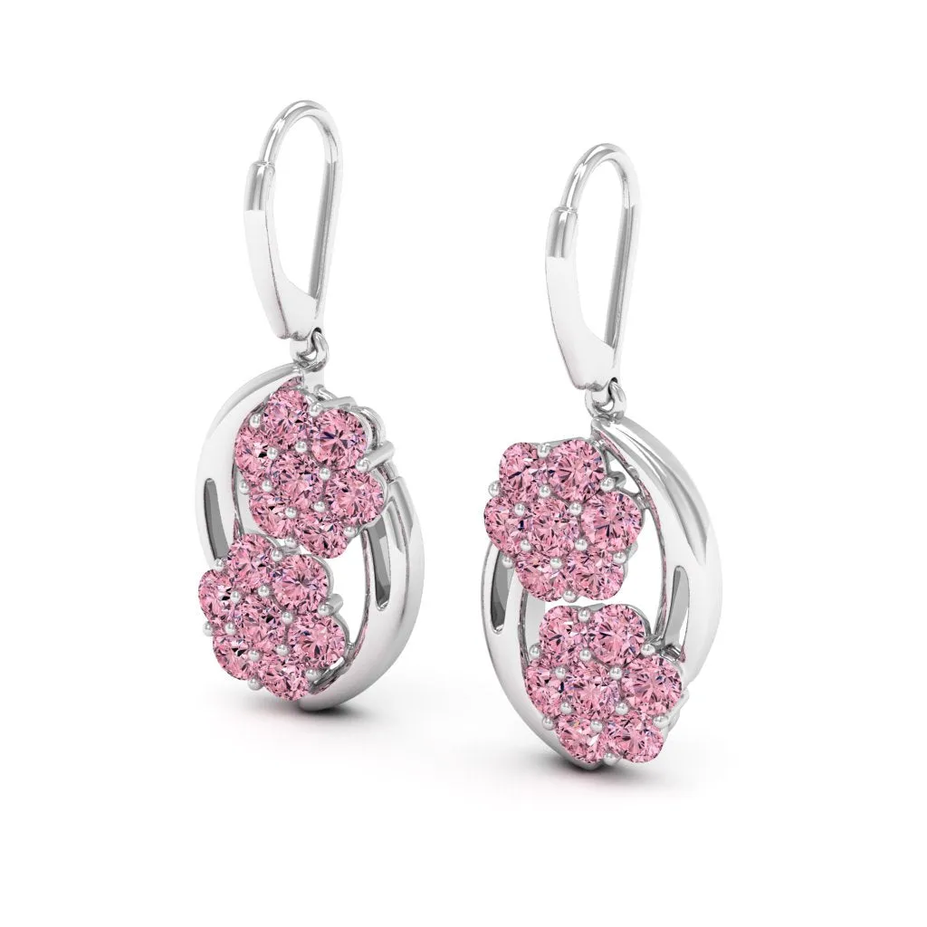 3.08 d.e.w cts Cassiopeia Moissanite Dangle Earrings
