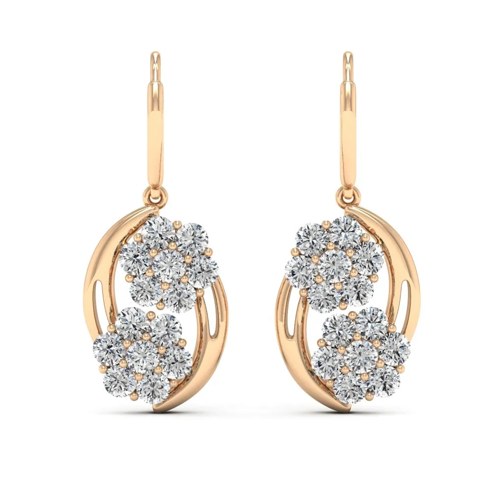 3.08 d.e.w cts Cassiopeia Moissanite Dangle Earrings