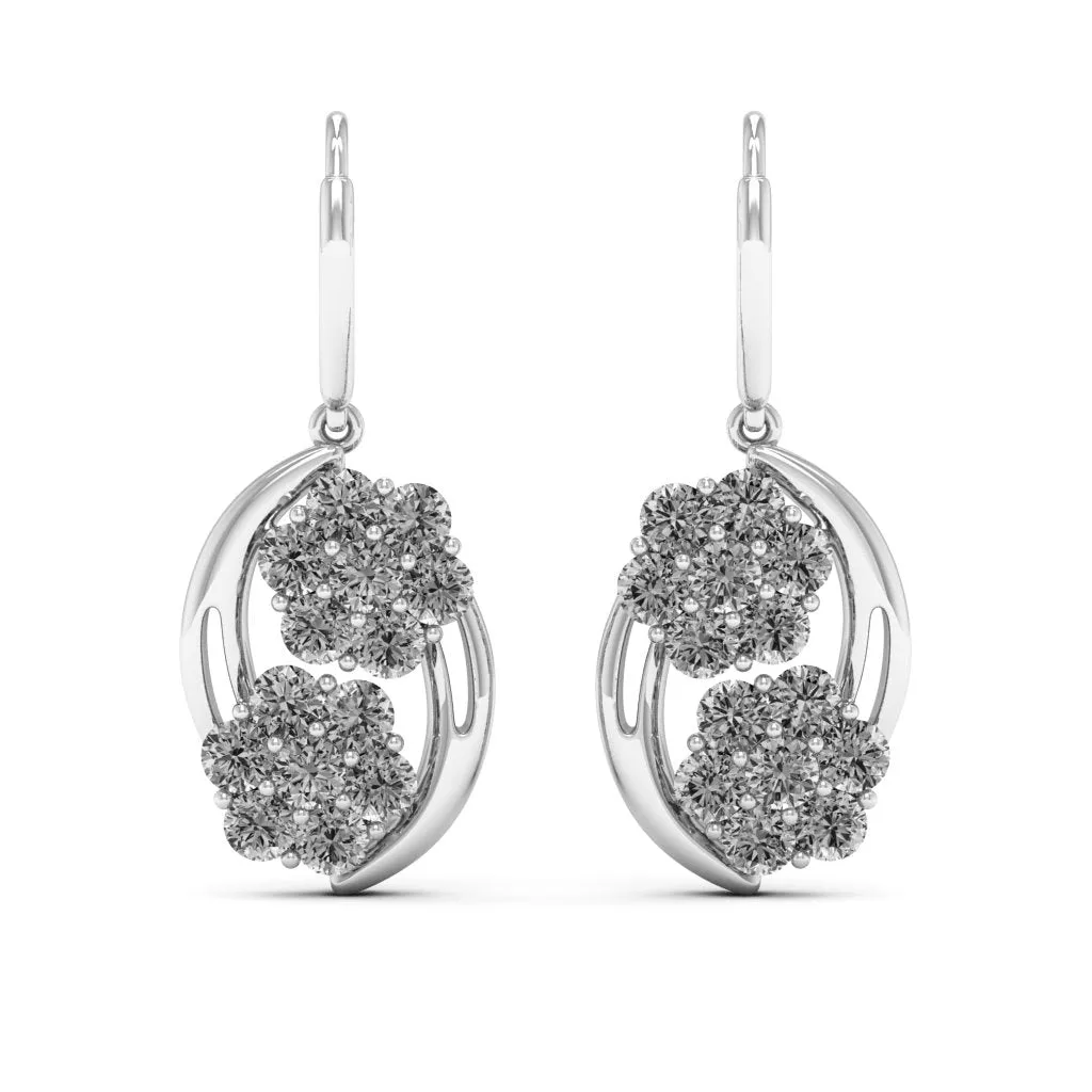 3.08 d.e.w cts Cassiopeia Moissanite Dangle Earrings
