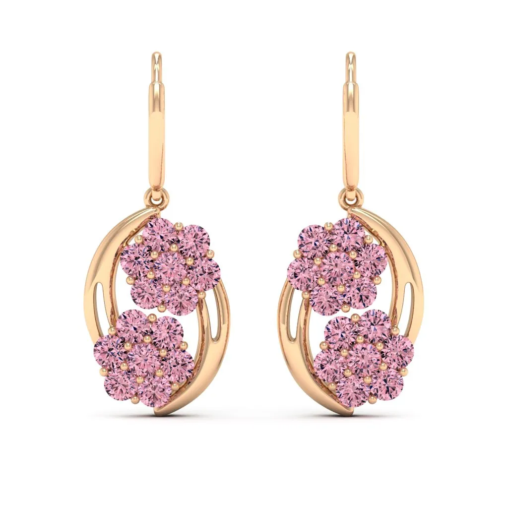 3.08 d.e.w cts Cassiopeia Moissanite Dangle Earrings