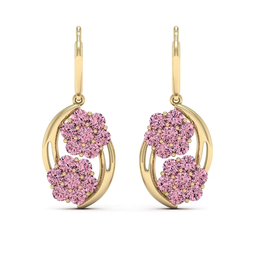 3.08 d.e.w cts Cassiopeia Moissanite Dangle Earrings