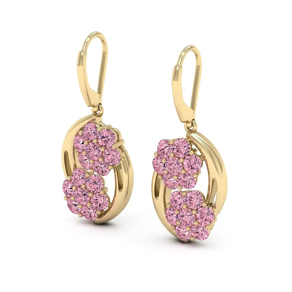 3.08 d.e.w cts Cassiopeia Moissanite Dangle Earrings