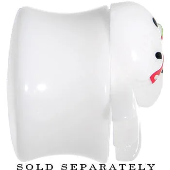 5/8 White Acrylic Berry Polka Dot Bow Saddle Plug