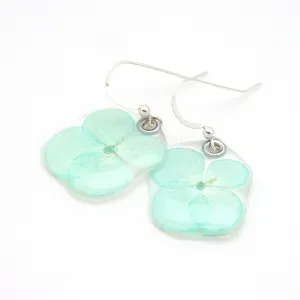 69111 Tiny Teal Hydrangea Earrings