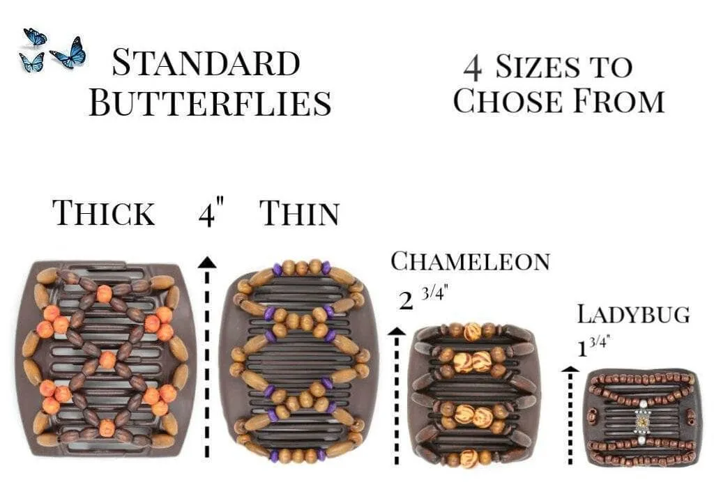 African Butterfly LadyBug Hair Comb - Gray 41