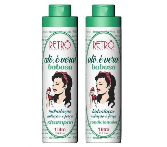 Alô É Vera! Babosa Aloe Vera Dry Hair Reconstruction Kit 2x1L - Retro Cosmetics