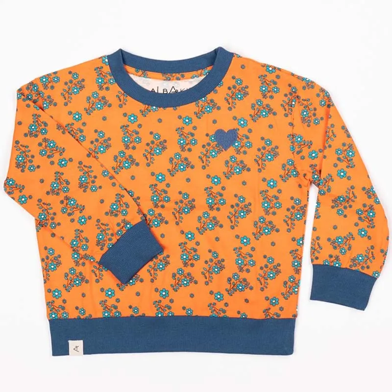 Alba Of Denmark My Cozy Sweatshirt - Flower Garden - Dragon Fire Orange