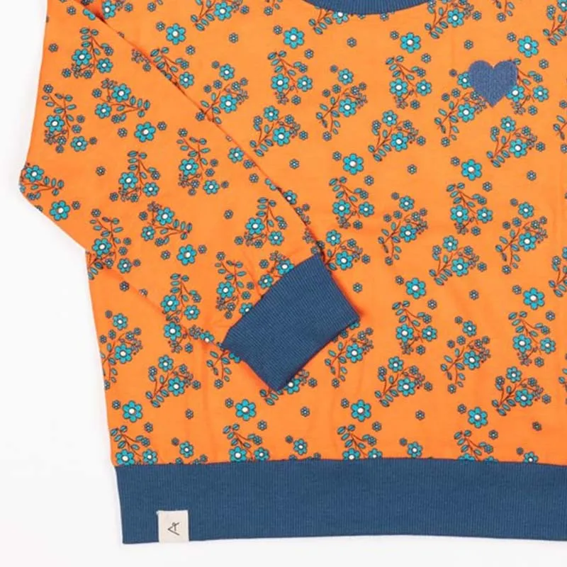 Alba Of Denmark My Cozy Sweatshirt - Flower Garden - Dragon Fire Orange
