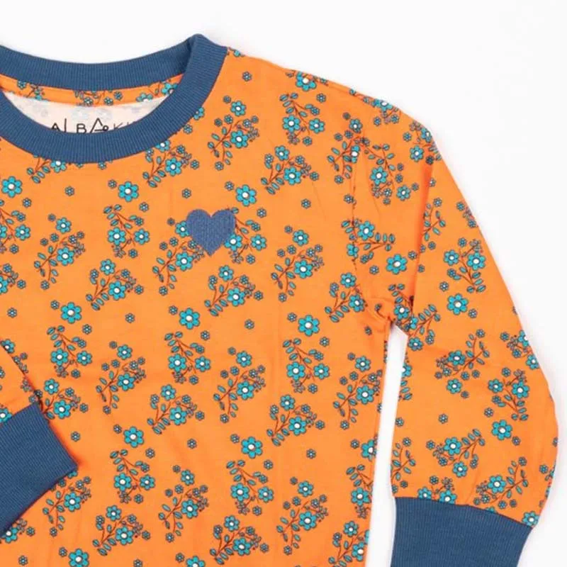 Alba Of Denmark My Cozy Sweatshirt - Flower Garden - Dragon Fire Orange