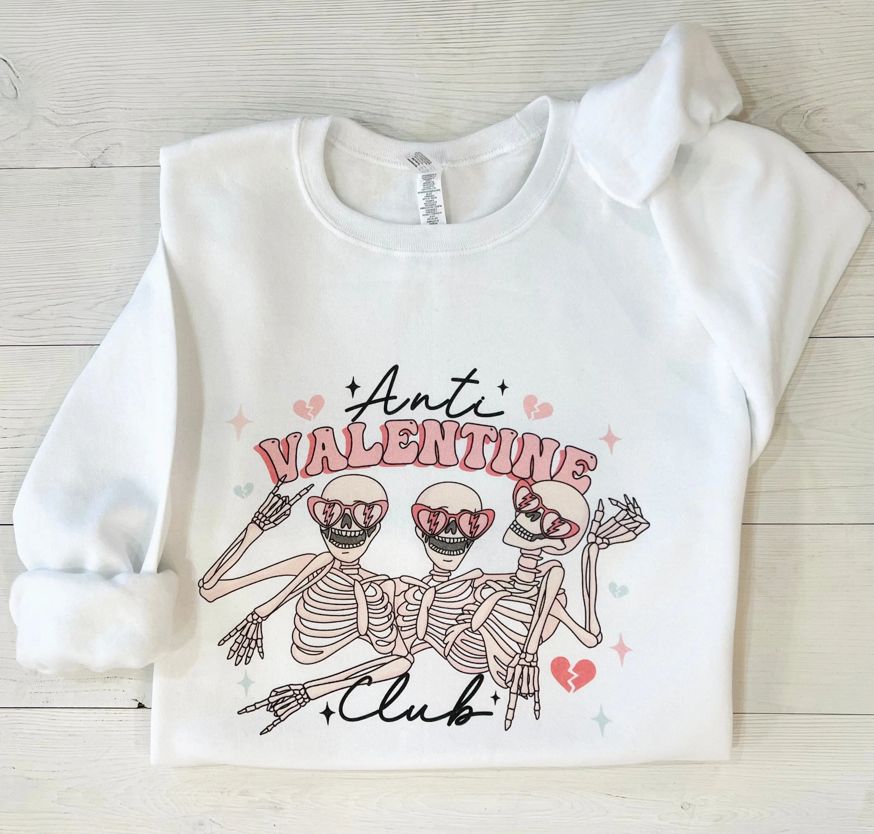 Anti Valentine Club Three Skeleton Sweatshirt