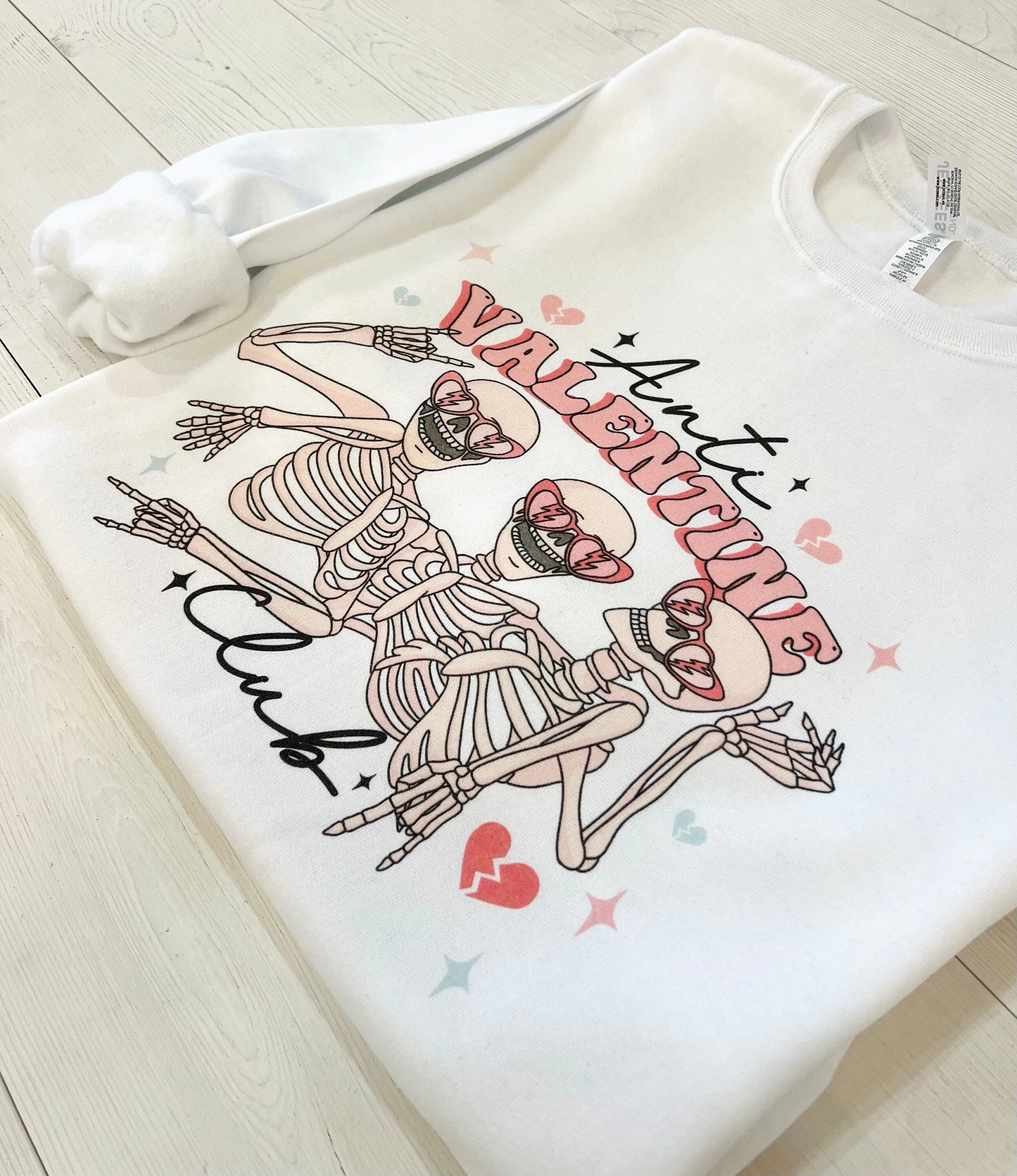 Anti Valentine Club Three Skeleton Sweatshirt