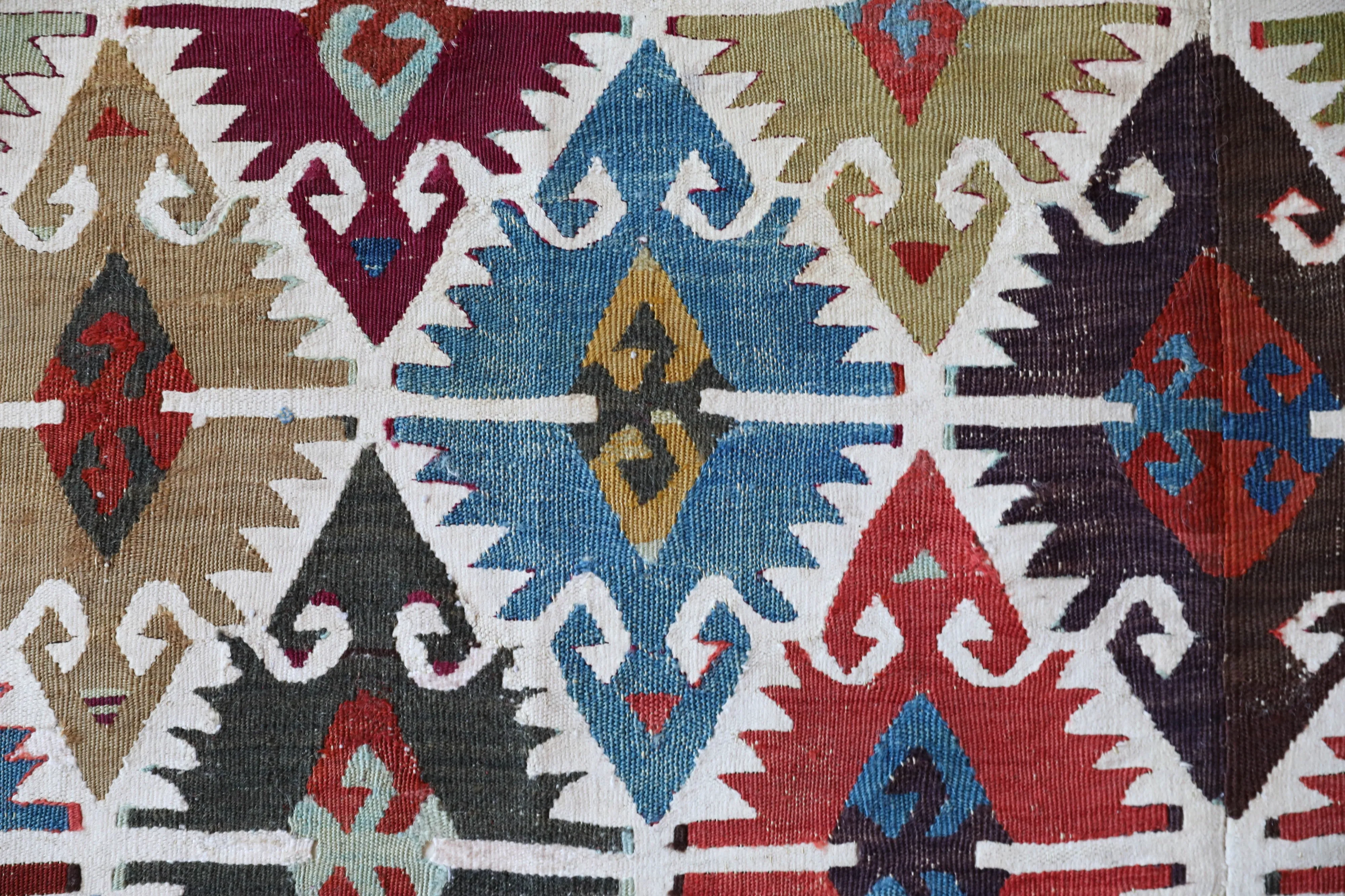 Antique Eskisehir Sivrihisar kilim runner 4'3"x13'
