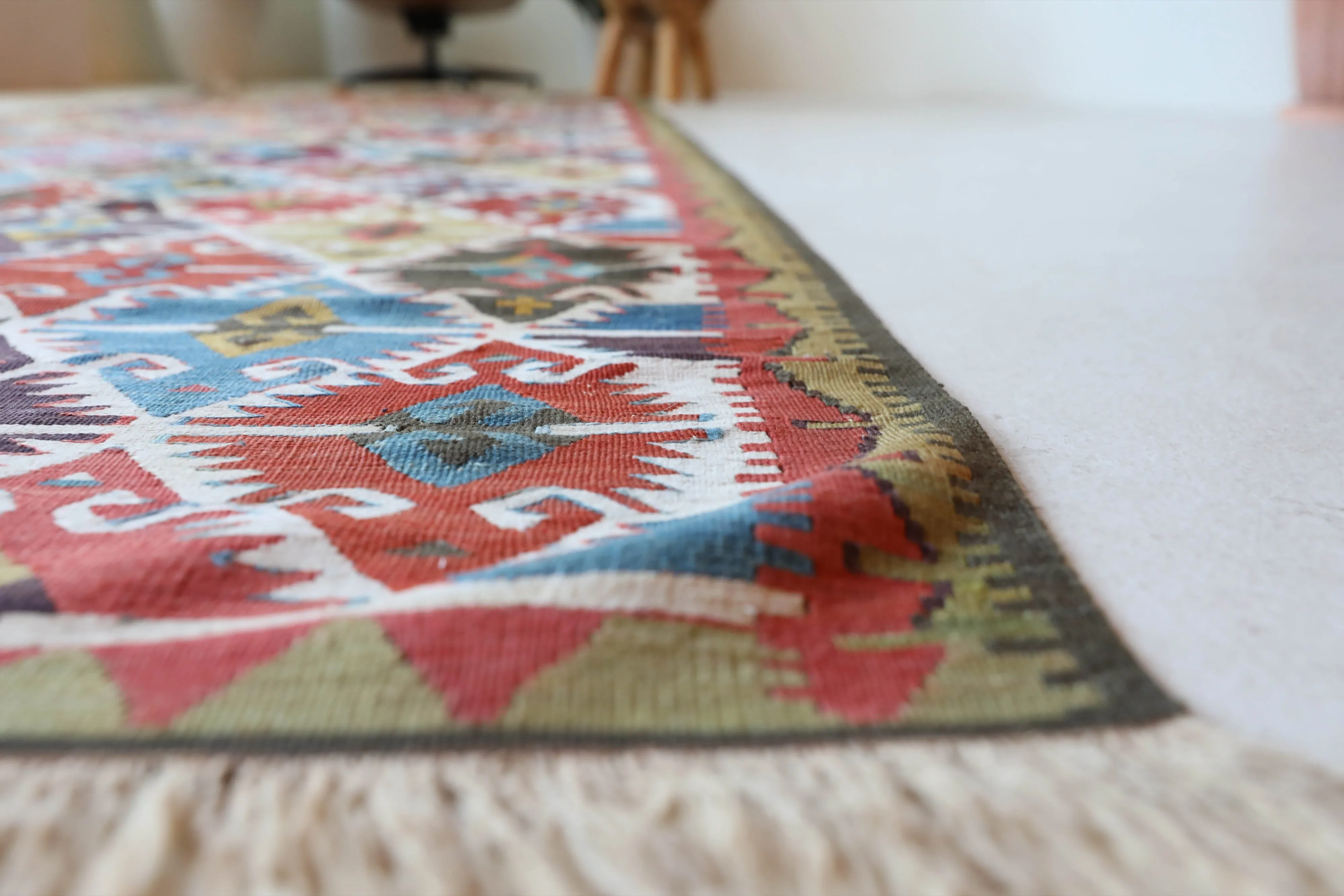 Antique Eskisehir Sivrihisar kilim runner 4'3"x13'