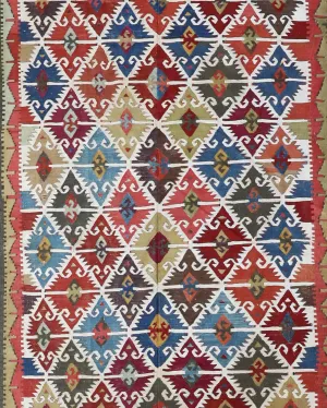 Antique Eskisehir Sivrihisar kilim runner 4'3"x13'