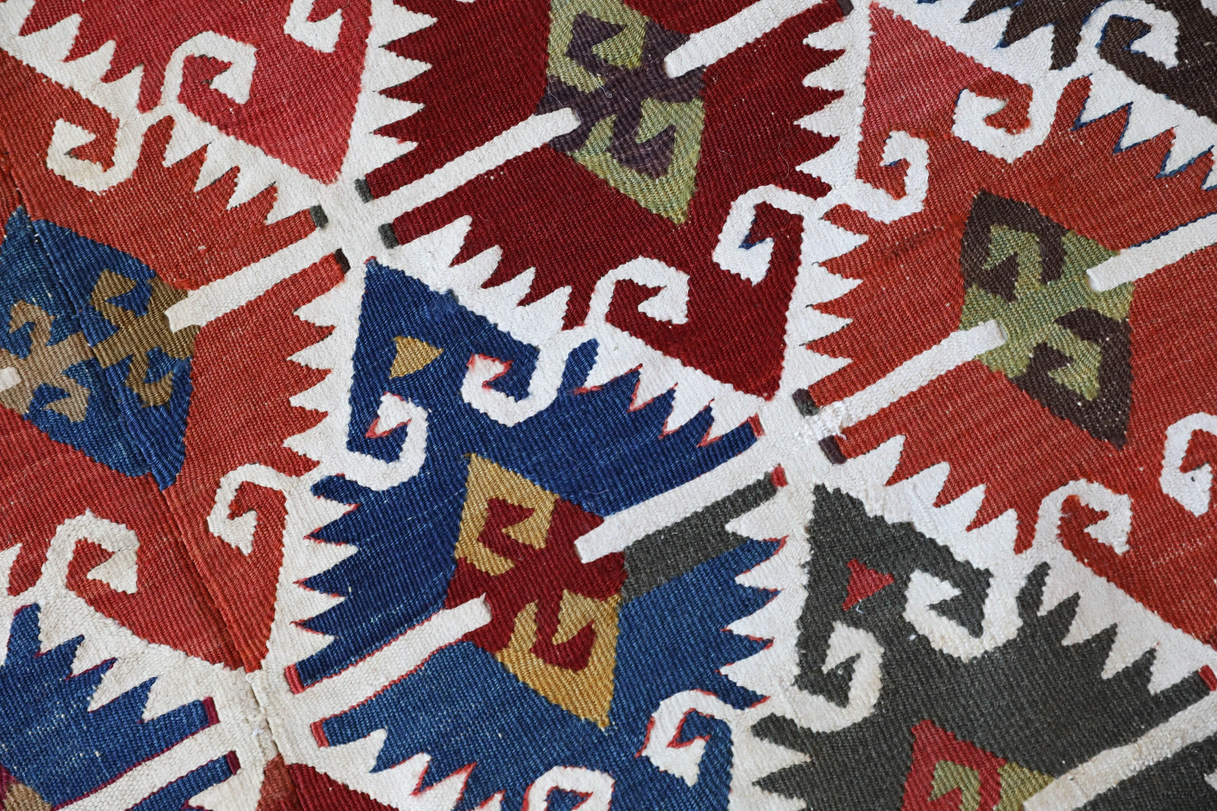 Antique Eskisehir Sivrihisar kilim runner 4'3"x13'