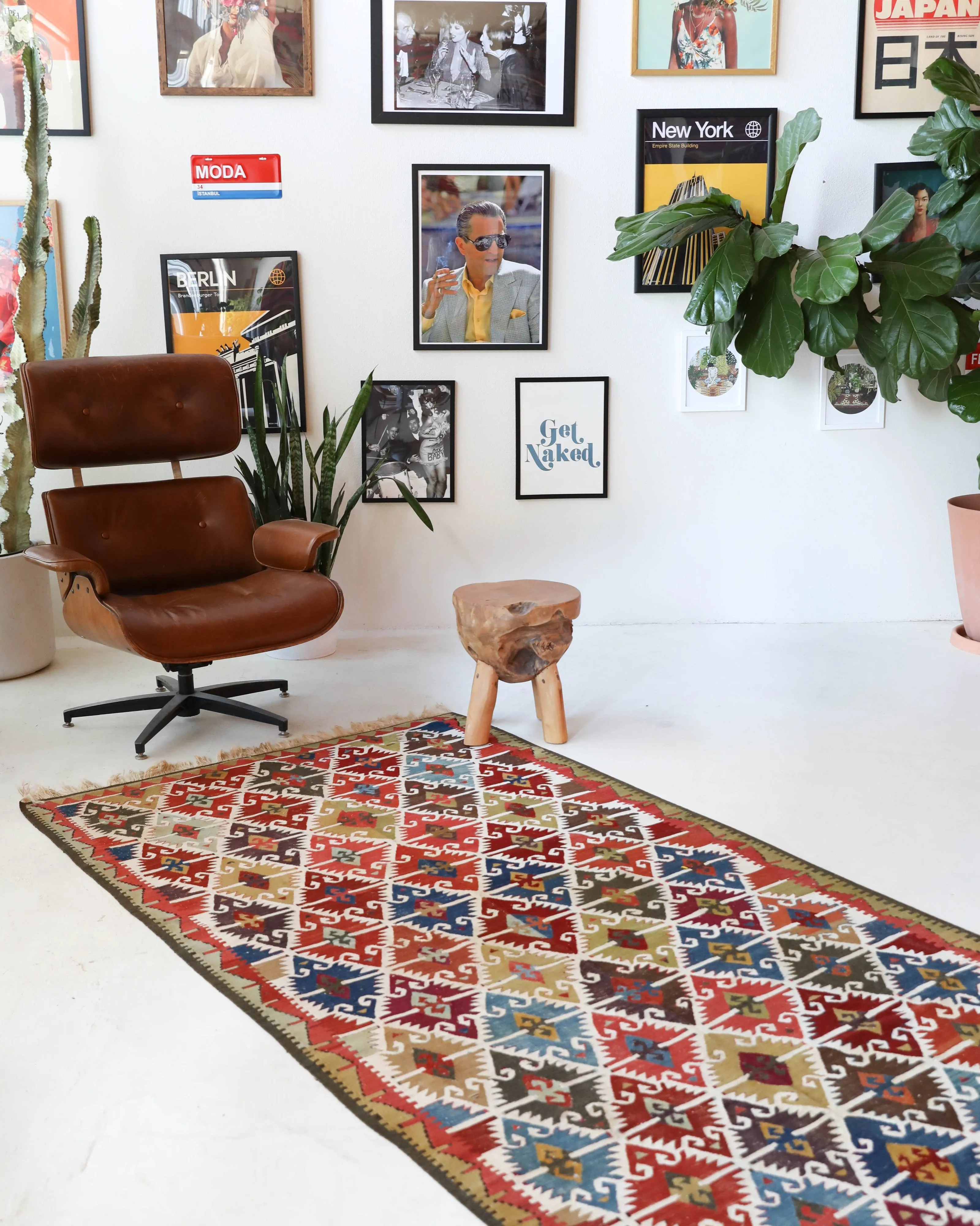 Antique Eskisehir Sivrihisar kilim runner 4'3"x13'