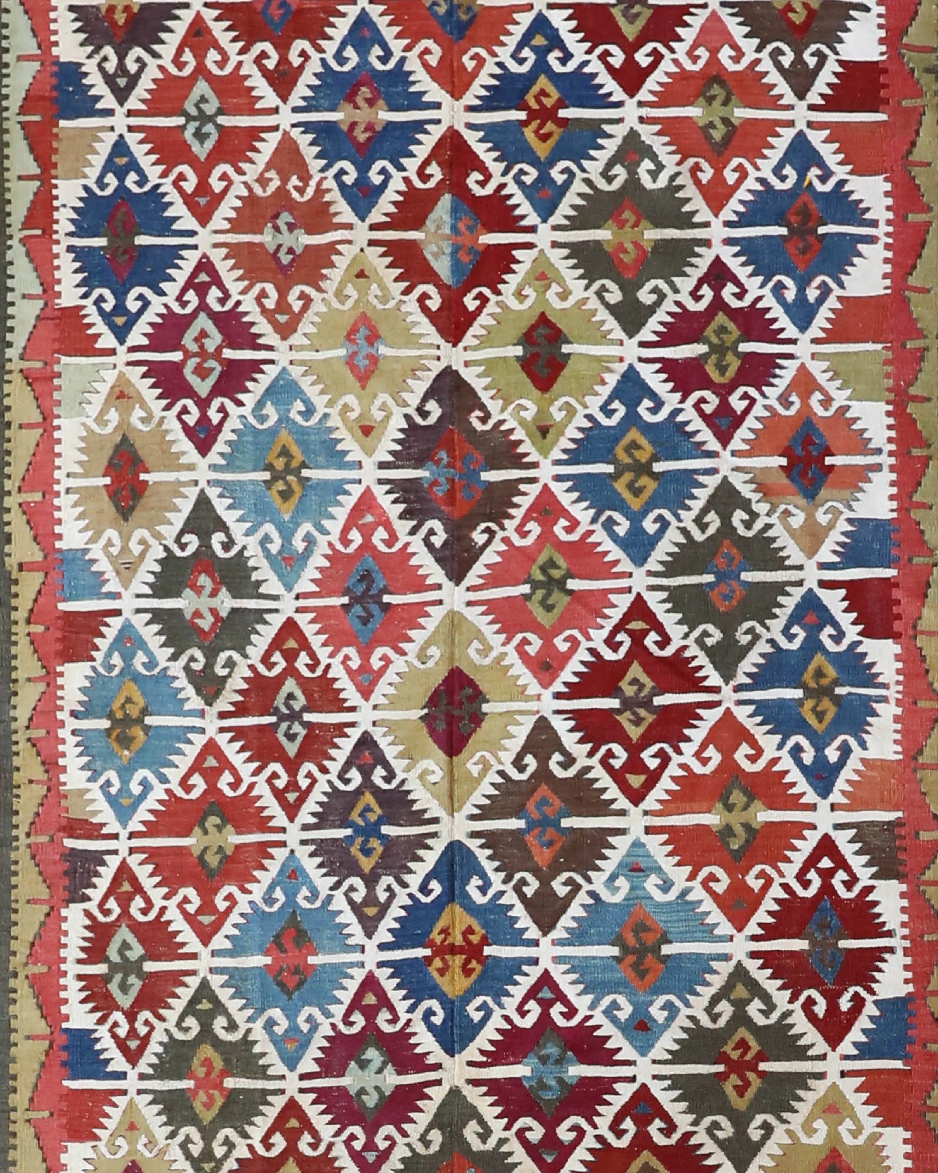 Antique Eskisehir Sivrihisar kilim runner 4'3"x13'