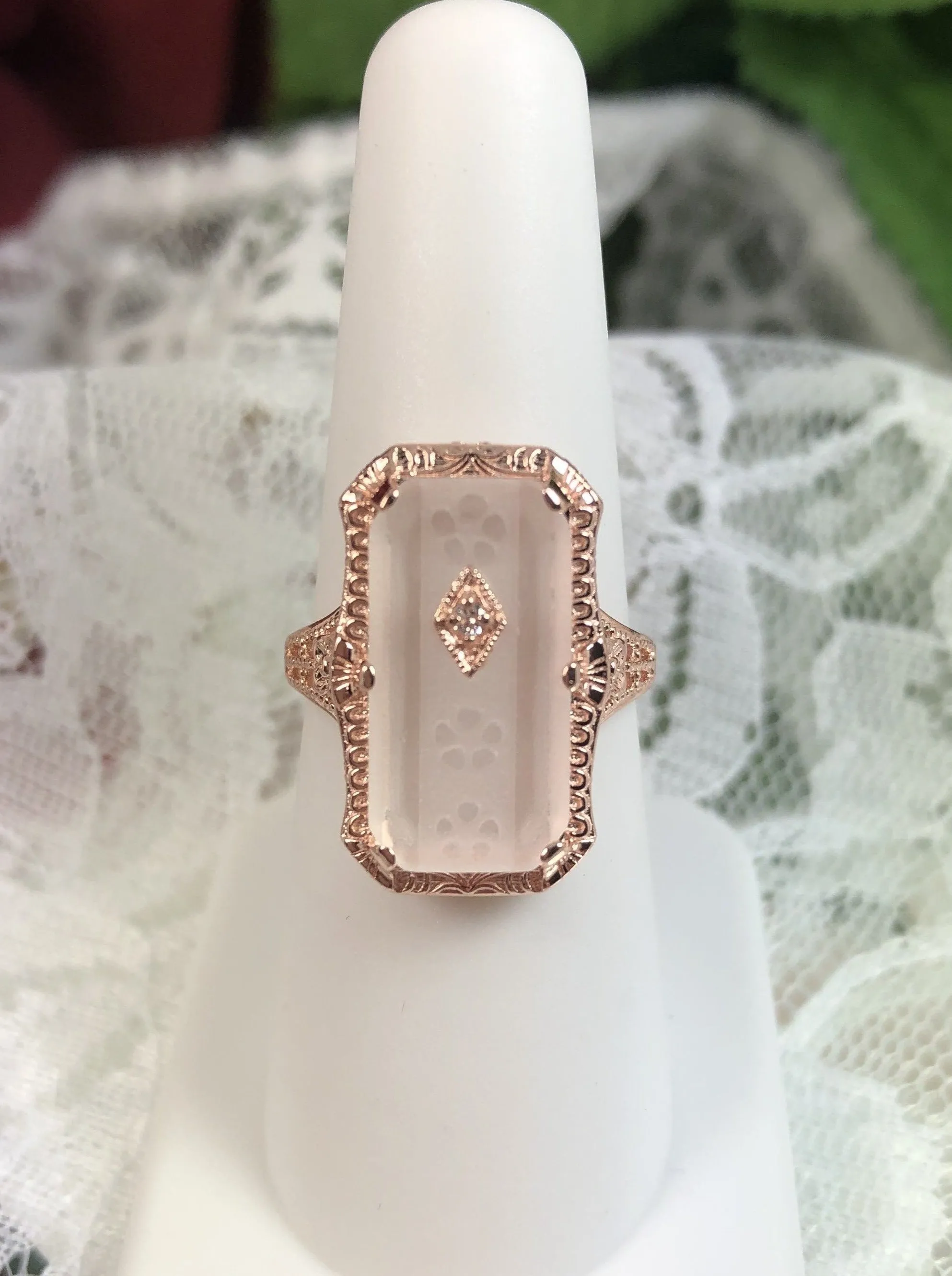 Art Deco Jewelry Set, Rose Gold over Sterling Silver, 1915's Era Vintage Style Jewelry #S232