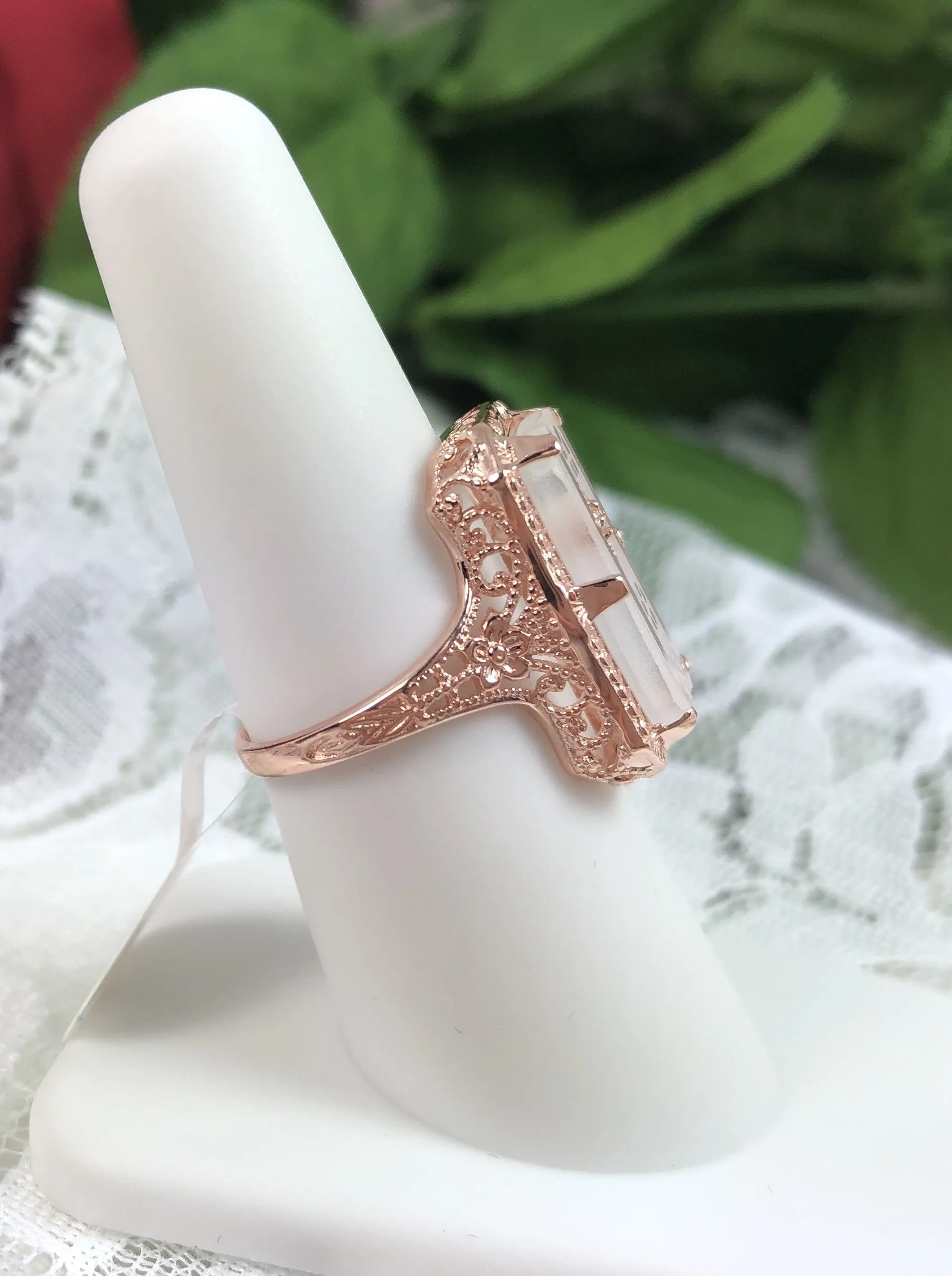 Art Deco Jewelry Set, Rose Gold over Sterling Silver, 1915's Era Vintage Style Jewelry #S232