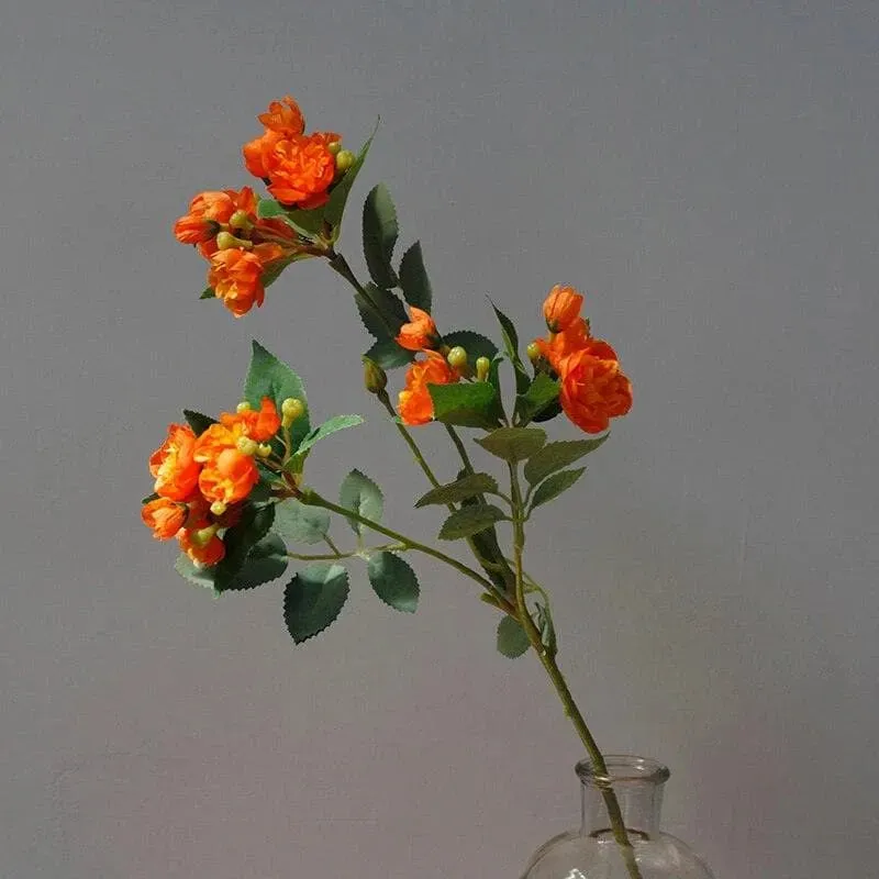 Artificial Peony Flowers and Leaves Stems - 2 pcs