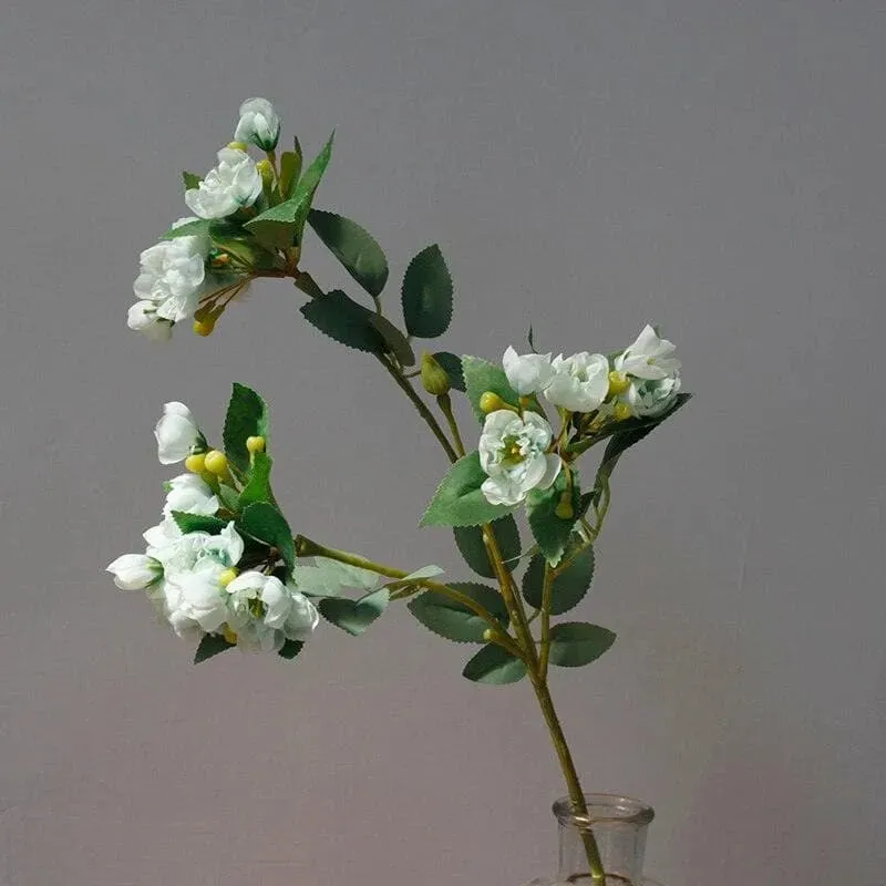Artificial Peony Flowers and Leaves Stems - 2 pcs