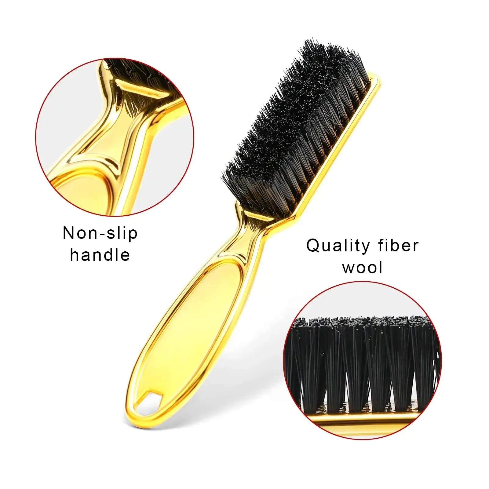 Barber Hairdressing Comb Brush Soft Hair Cleaning Brush Retro Neck Duster Broken Remove Salon Comb Set for Men