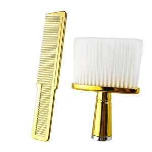 Barber Hairdressing Comb Brush Soft Hair Cleaning Brush Retro Neck Duster Broken Remove Salon Comb Set for Men
