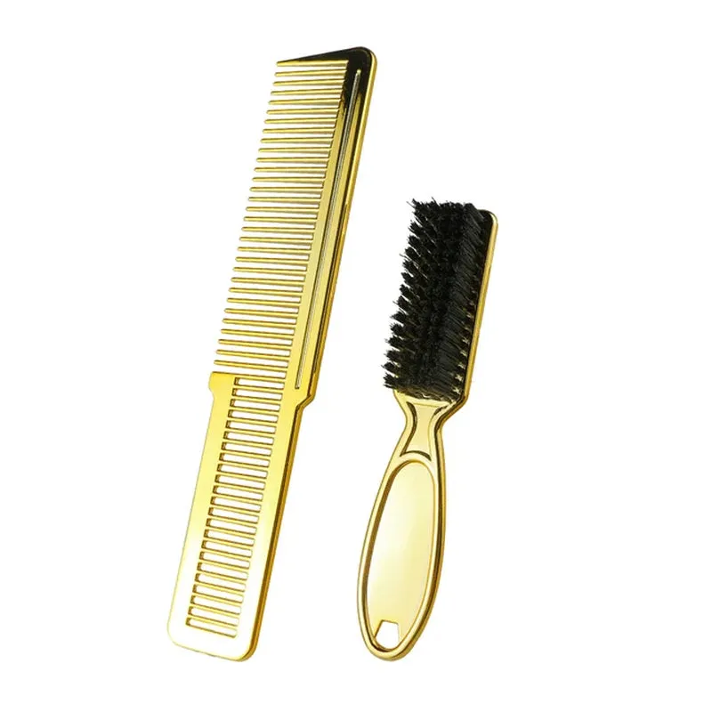 Barber Hairdressing Comb Brush Soft Hair Cleaning Brush Retro Neck Duster Broken Remove Salon Comb Set for Men