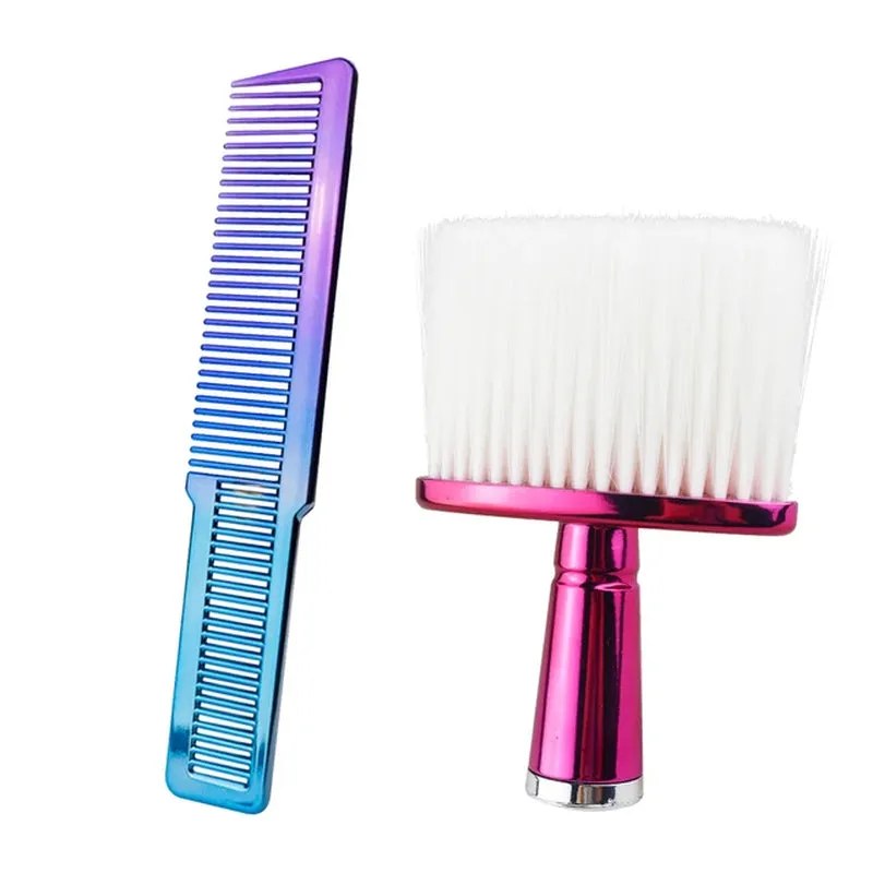 Barber Hairdressing Comb Brush Soft Hair Cleaning Brush Retro Neck Duster Broken Remove Salon Comb Set for Men