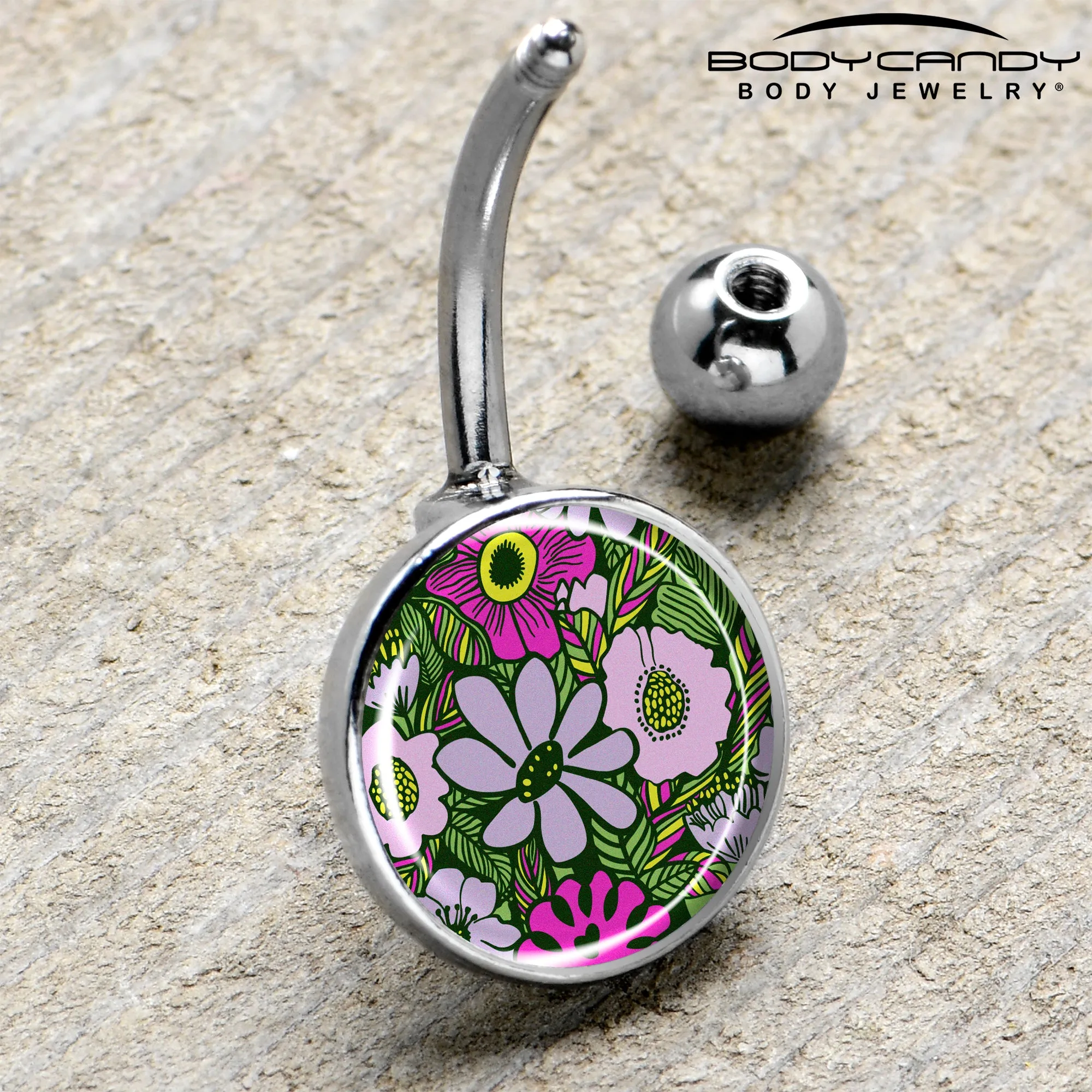Blossom Creation Paradise of Pink Flowers Belly Ring