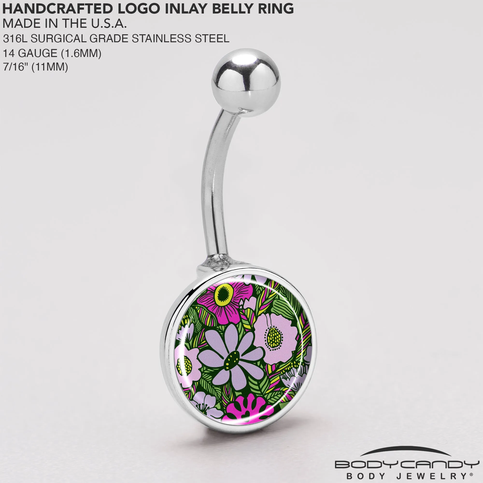 Blossom Creation Paradise of Pink Flowers Belly Ring