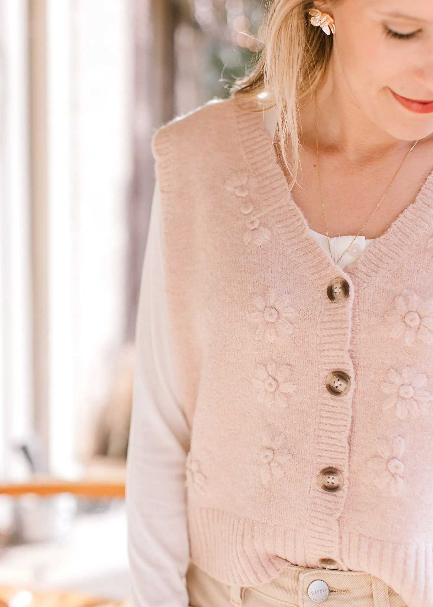 Blush Tone on Tone Sweater