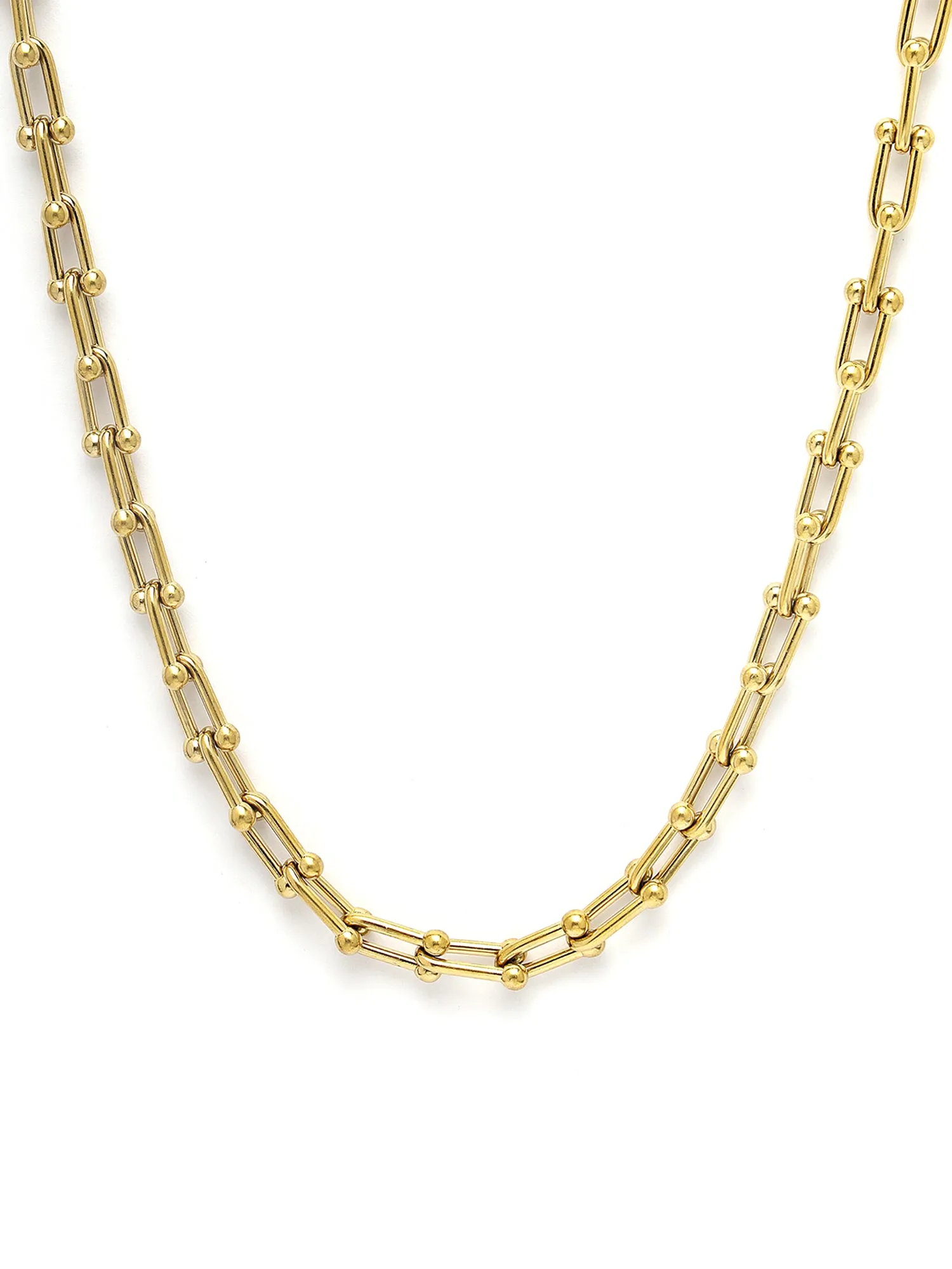 Bohey by KARATCART Men Gold Plated Link Chain Necklace