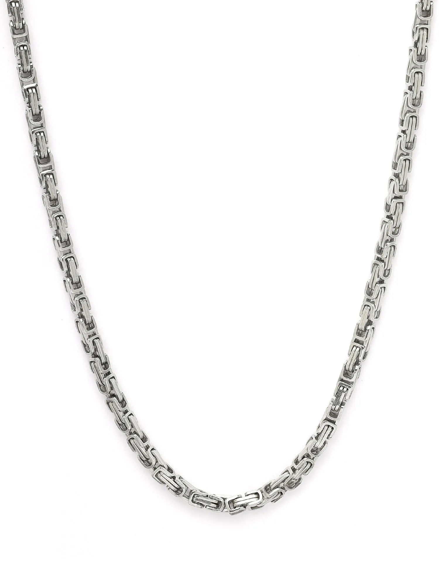 Bohey by KARATCART Silver Tone Link Chain Necklace for Men