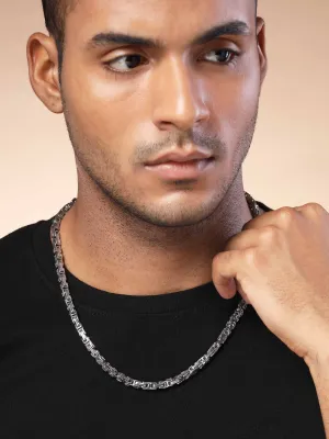 Bohey by KARATCART Silver Tone Link Chain Necklace for Men