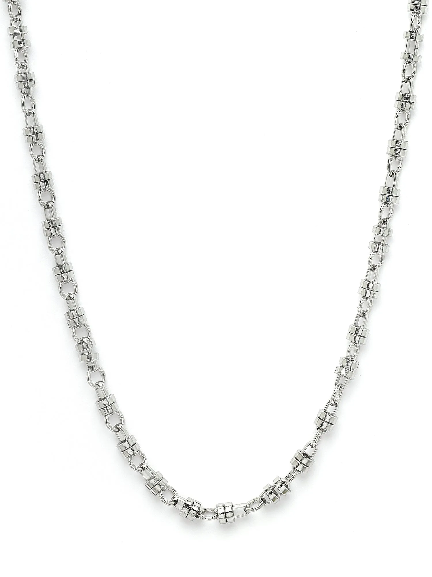 Bohey by KARATCART Silver Tone Link Chain Necklace for Men