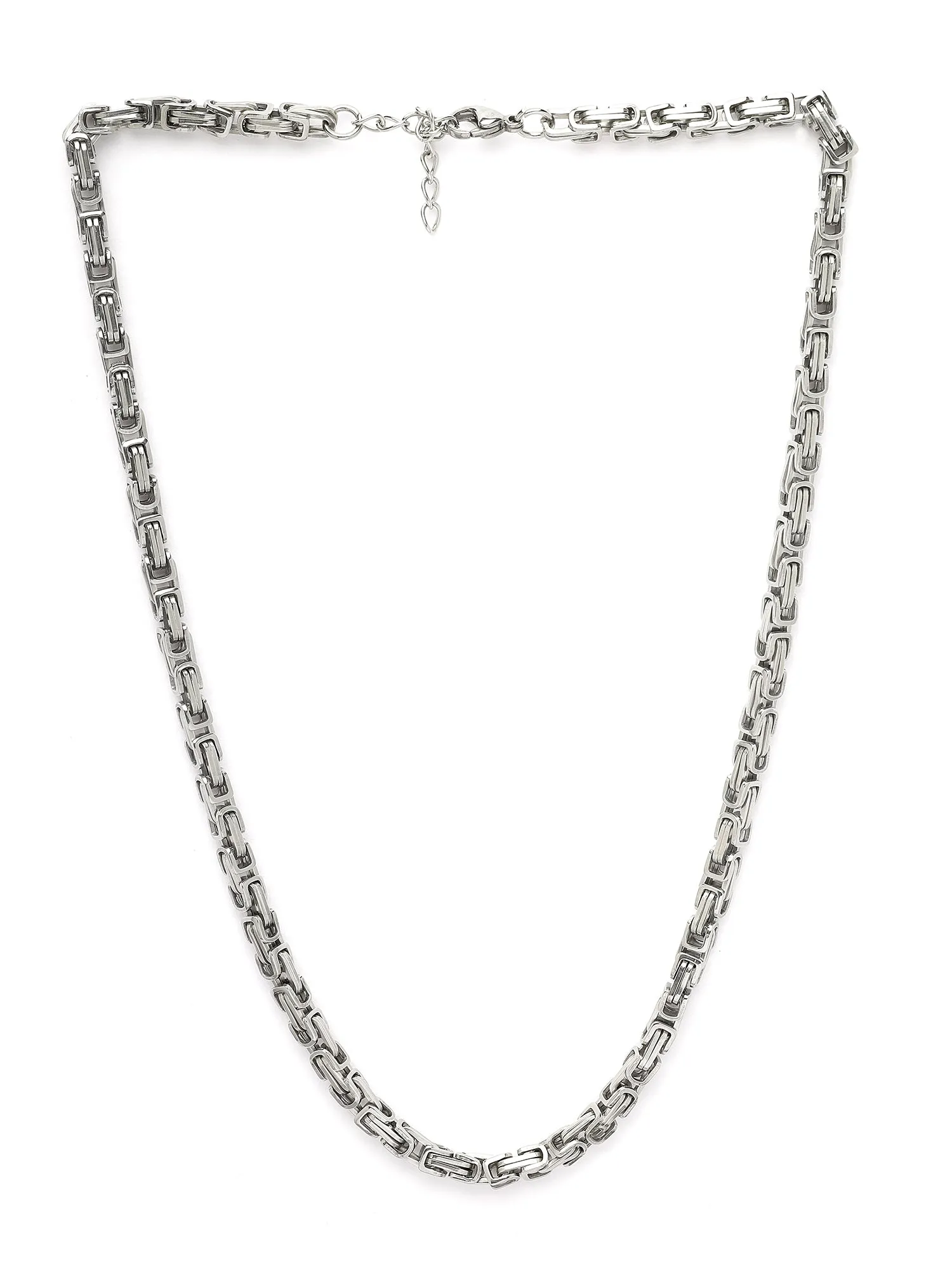 Bohey by KARATCART Silver Tone Link Chain Necklace for Men