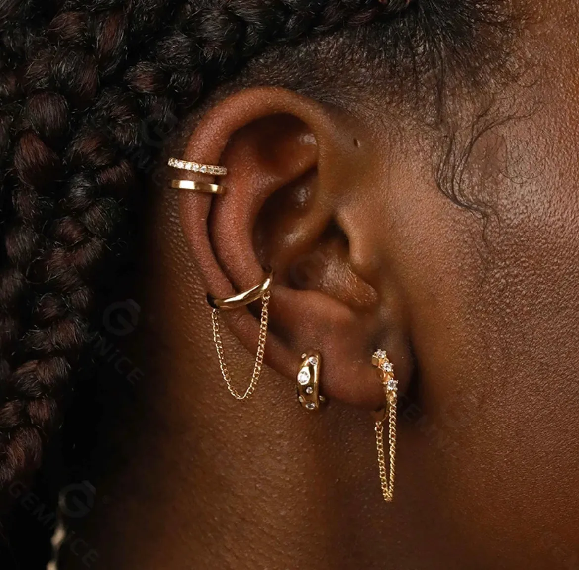 Boho & Mala Huggies 18k Gold Plated Hoop Earrings DE10018