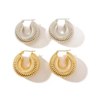 Boho & Mala Silver Titanium Hoop Earrings