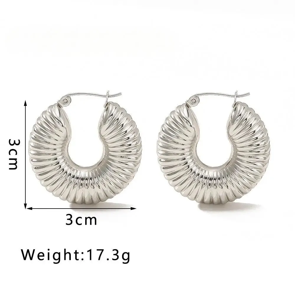 Boho & Mala Silver Titanium Hoop Earrings