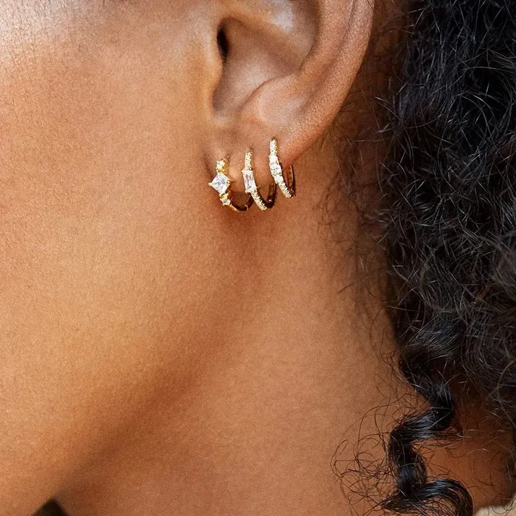 Boho & Mala Small Sterling Silver Hoop Huggie Earrings