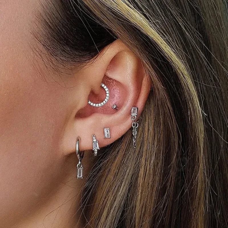 Boho & Mala Small Sterling Silver Hoop Huggie Earrings