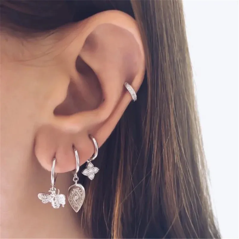 Boho & Mala Sterling Silver Hoop Huggie Earrings