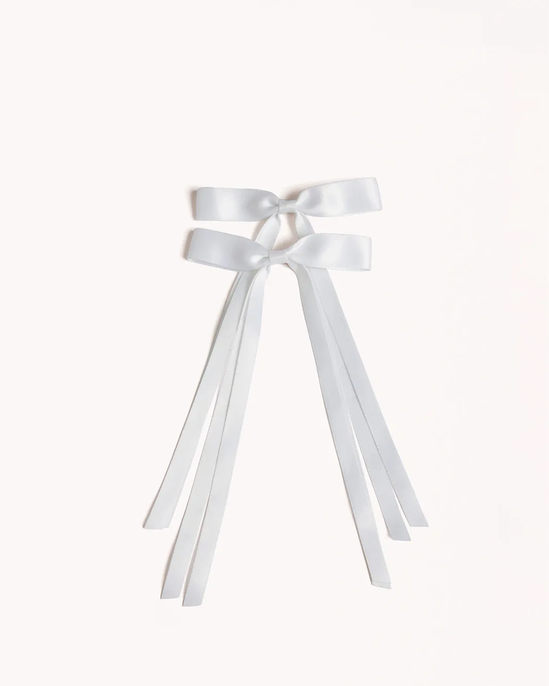BOW HAIR CLIP 2 PACK - WHITE