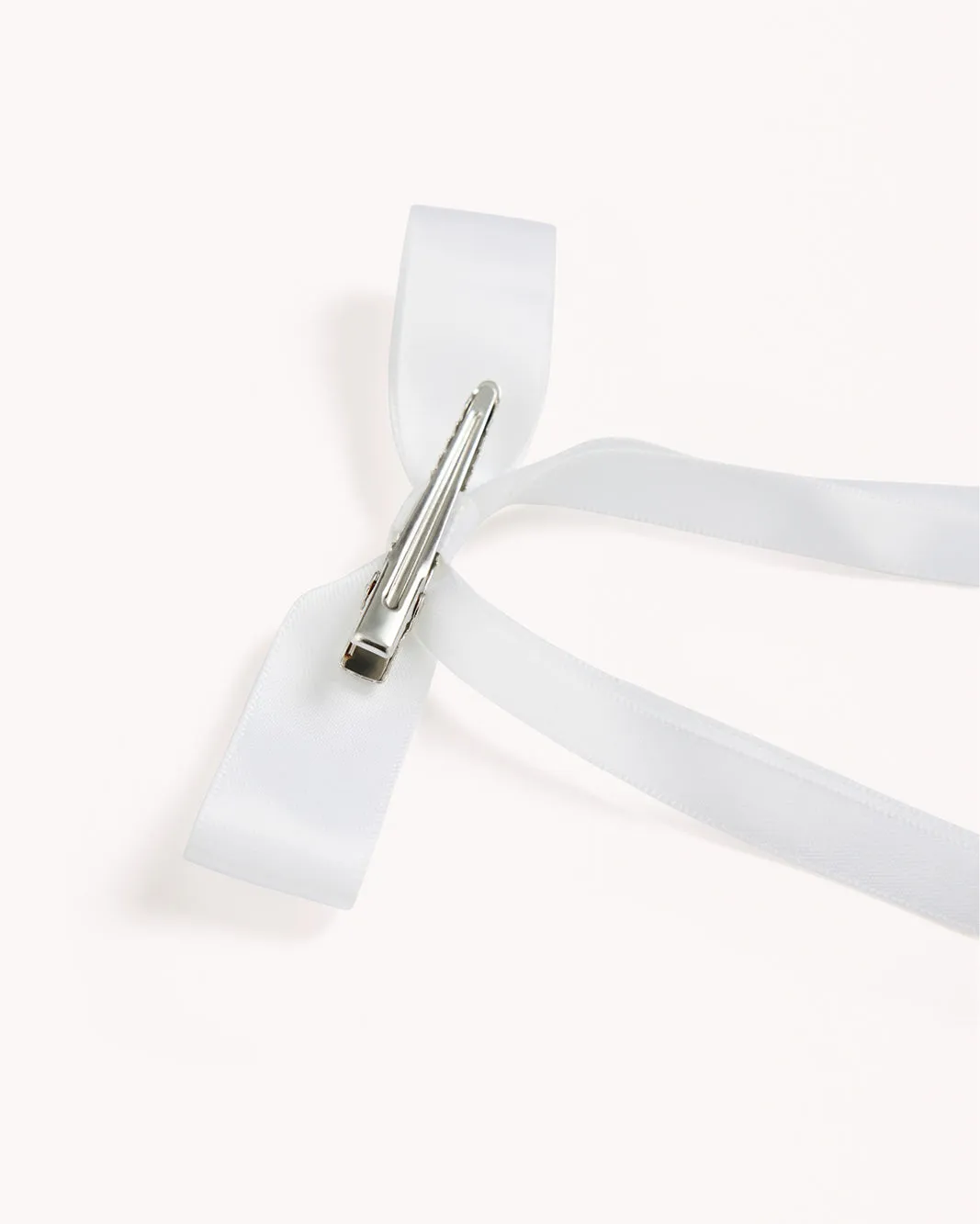 BOW HAIR CLIP 2 PACK - WHITE