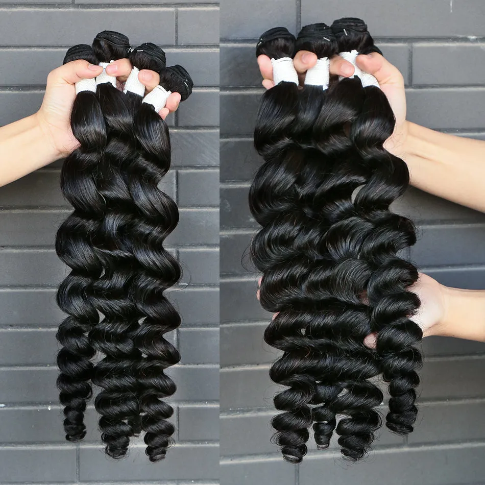 Brazilian Remy Human Hair Weave Bundles Loose Wave Bundles