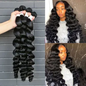 Brazilian Remy Human Hair Weave Bundles Loose Wave Bundles