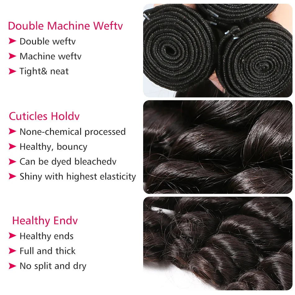 Brazilian Remy Human Hair Weave Bundles Loose Wave Bundles