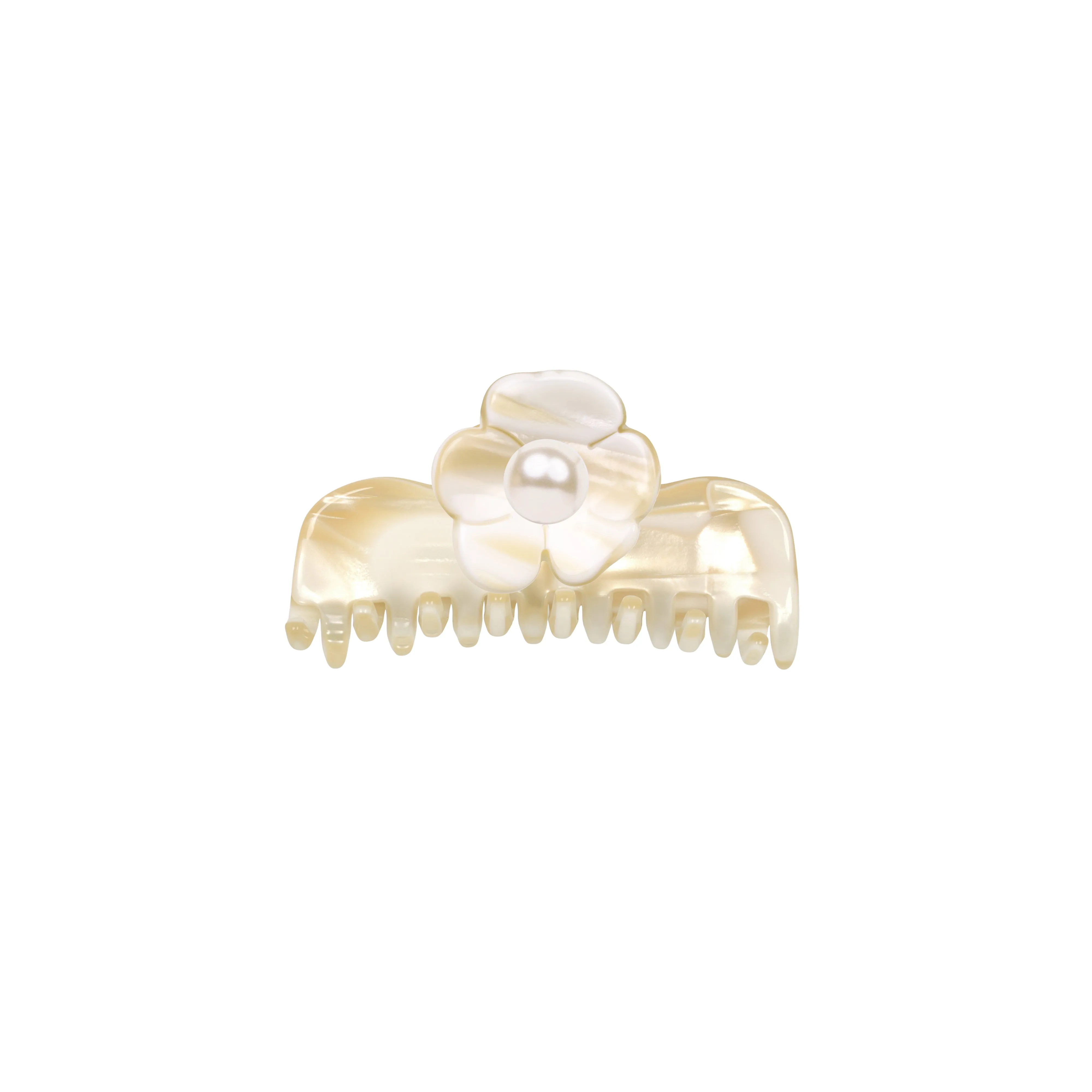 Camellia Pearl Small White Alba Claw Clip