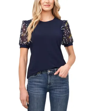 Cece Womens Scattered Daisy Puff Sleeve Shirt 7021663